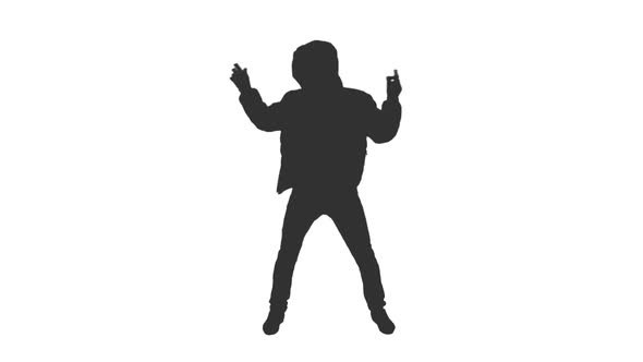 Silhouette of Young Hooded Man Dancing Rave Dance alt
