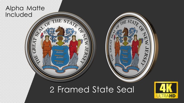 Framed Seal Of New Jersey state