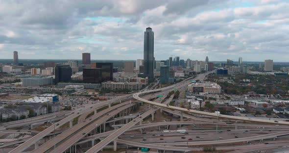 4k drone view of the Galleria area in Houston, Texas