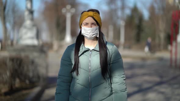Woman Wearing Face Mask in the City
