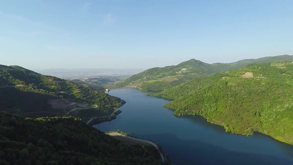 Aerial Dam Lake