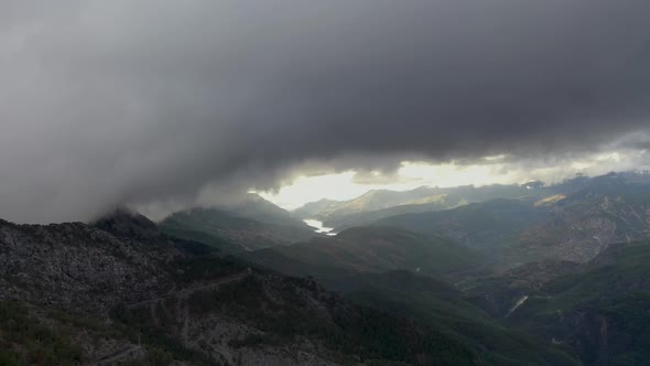 Rain in the Mountains Aerial View 4 K