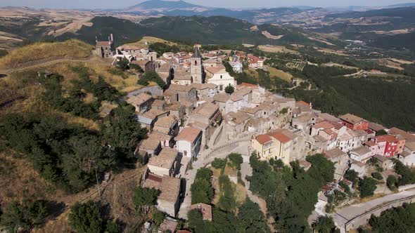 Aerial view of Cairano township, Irpinia, Campania, Italy.
