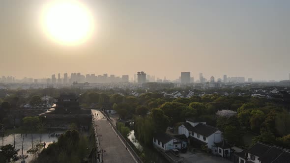 Ancient City Gate, Aerial Suzhou