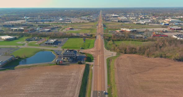 Aerial View of Residential Quarters at Beautiful Town Urban Landscape the Caseyville Illinois on USA