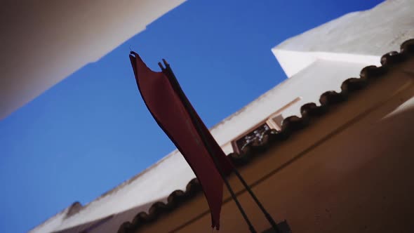 Moroccan Red Flag With Star Emblem