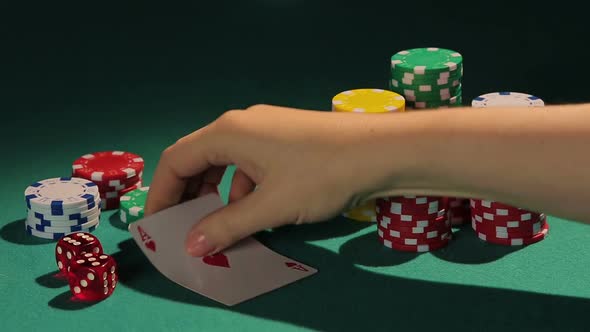 Poker Match Winner Intriguing Rival by Showing One Card at a Time Lucky Player