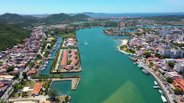 Coast city of Lakes Region, tourism landmark of Rio de Janeiro, Brazil.