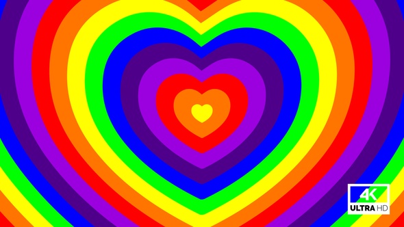 Rainbow Heart Tunnel Colorful Love Shape 4K TikTok Trend Dj Background Looped V1