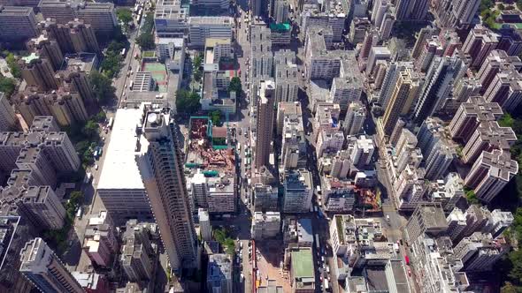 Top view of Hong Kong cityscape