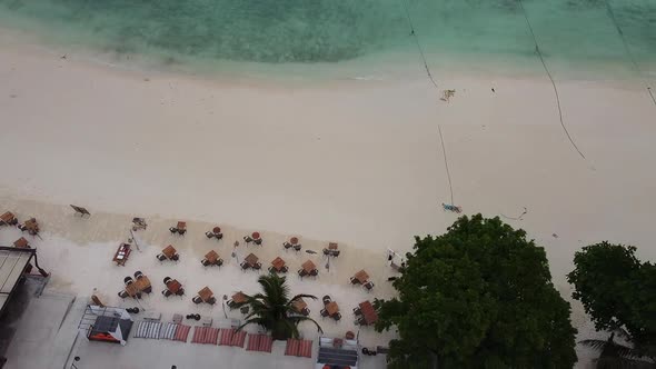 Tropical Resort Near Sandy Beach with Crystal Clear Sea Water Due Lockdown