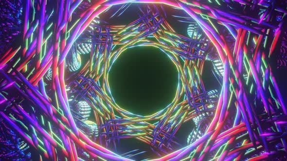 Abstract Seamless Green Psychedelic Hypnotic VJ Loop Background