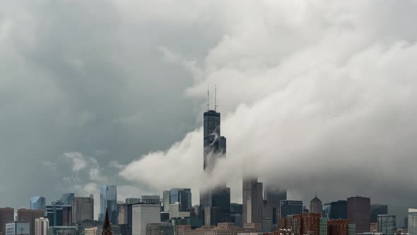 Low Clouds Over Chicago - Time Lapse