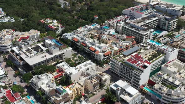 Aerial Panoramic View of Playa del Carmen, México