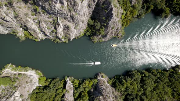 Beautiful view from above from Matka Canyon. Drone view.