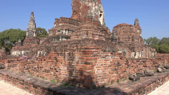 Ancient Temple Wat Ratchaburana at Ayuthaya Park