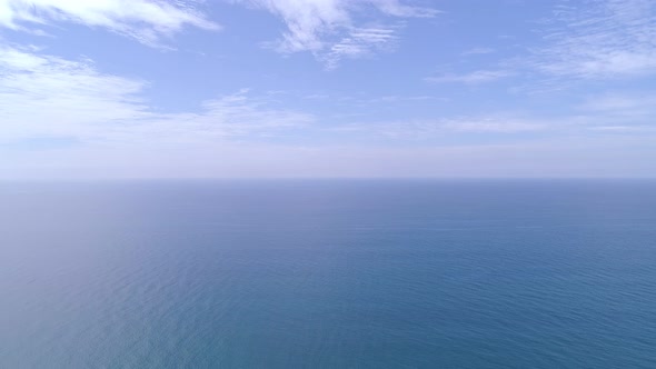 Beautiful sea summer landscape Waves sea water surface High quality video Bird's eye view