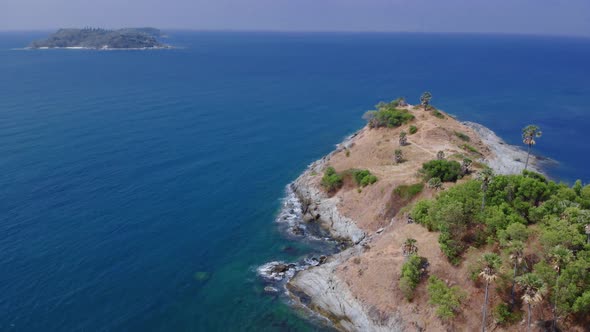 Aerial View Of The Beautiful Cape Of The Island Of Phuket In The Andaman Sea