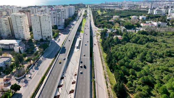 Traffic Aerial View Turkey Antalya 4 K