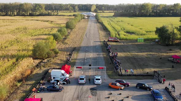 Racing cars at a meeting in city Trebisov in Slovakia