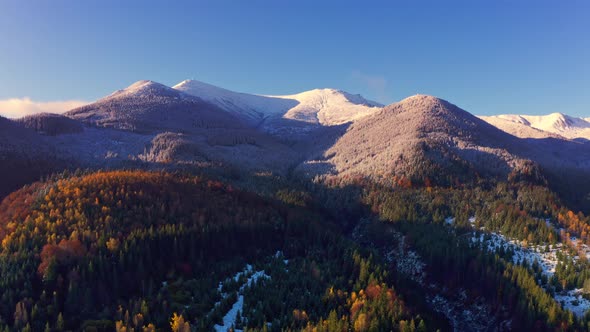 Picturesque Mountain Landscapes Near the Village of Dzembronya in Ukraine in the Carpathians