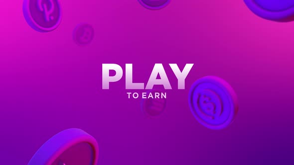 Play To Earn Cryptocurrency Falling Coins Background Loop