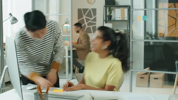 Time Lapse of Hispanic Businesswoman Working in Office