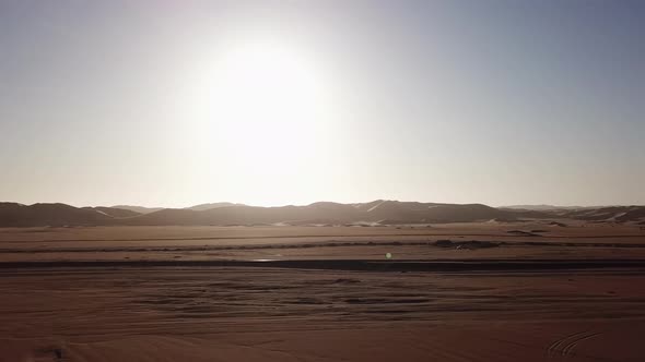 Sand Dunes Aerial at Sunset