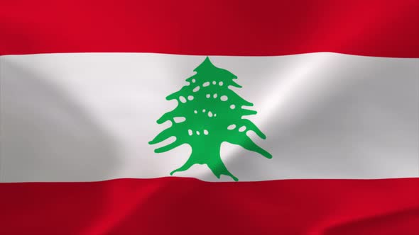 Lebanon Waving Flag Animation 4K Moving Wallpaper Background