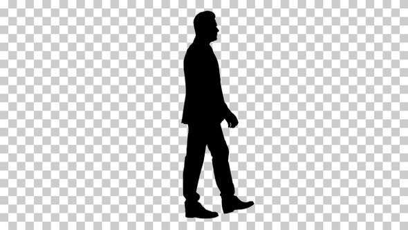 Silhouette Businessman, Alpha Channel alt