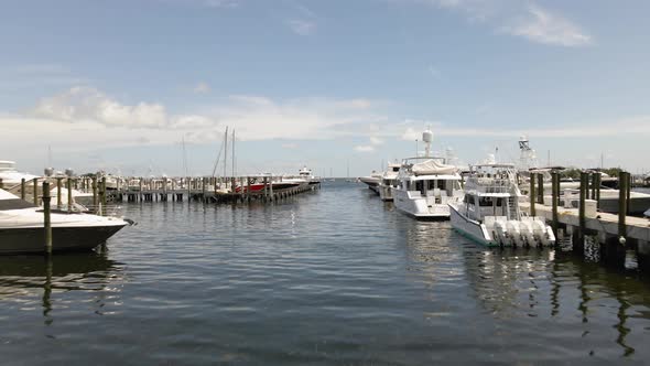 Drone Flyover Miami Bayshore Marina