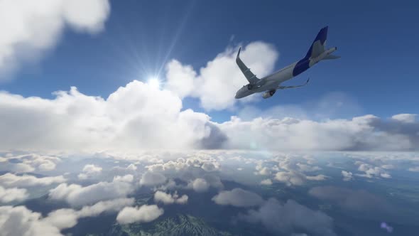 Cargo airplane having air turbulence in the sky