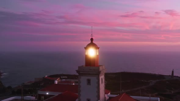 Aerial View of Breathtaking Natural Scenery with Operating Beacon