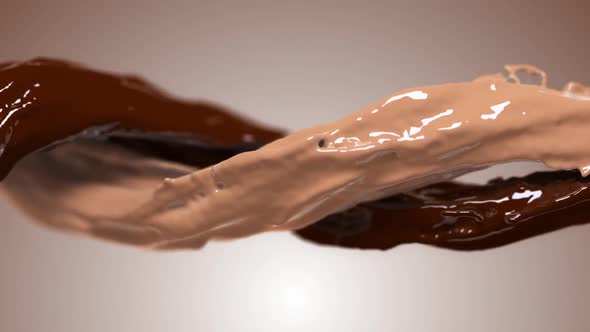 rainbow colors, fluid simulation. spilled paint. color chocolate