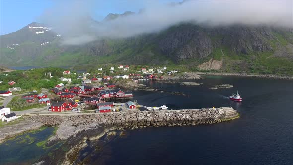 Fishing port on Lofoten islands in Norway