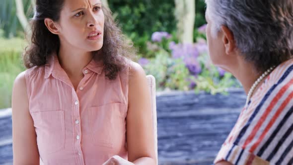 Irritated woman having a conversation with her mother 4K 4k