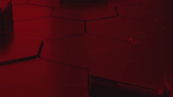 3D Loop Hexagon Background Red