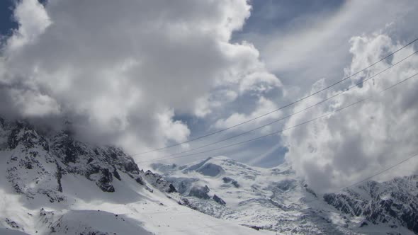 mont blanc alps france mountains snow peaks ski timelapse