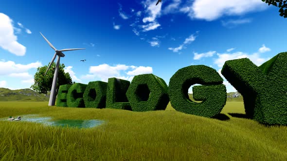 Ecology Grass 3D Text  alt