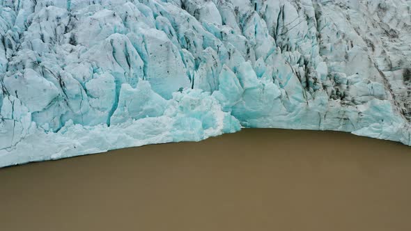 Aerial Drone Footage of Vantajokull Glacier in Iceland and Fjallsarlon Lake