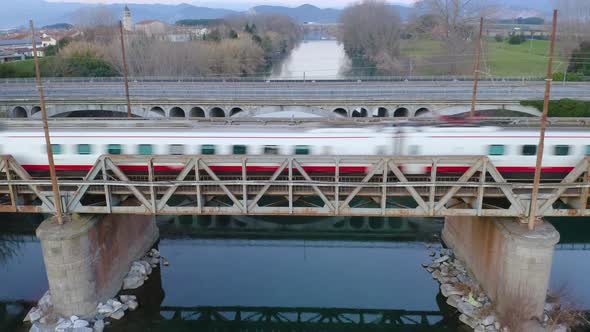 Train on the river