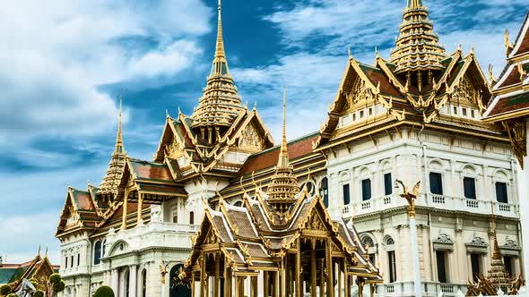 Bangkok Street and Temple Timelapse in Thailand