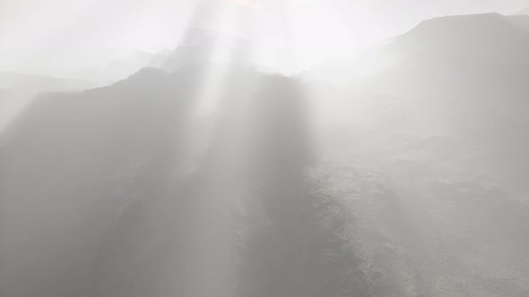 Barren Mountains in Afghanistan in Dust