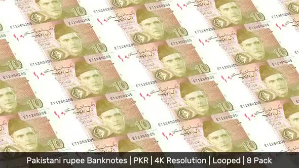 Pakistan Banknotes Money / Pakistani rupee / Currency ₨ / PKR/ | 8 Pack | - 4K
