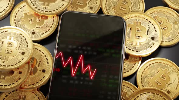 Phone Stock markets down trend on Bitcoin Crypto currency