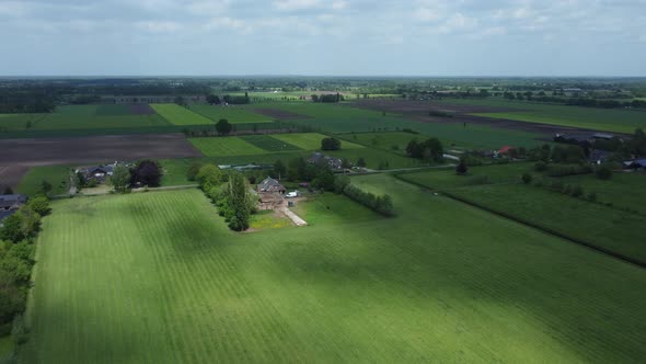 Farm in the Achterhoek with arable land, rural area in Gelderland, the Netherlands