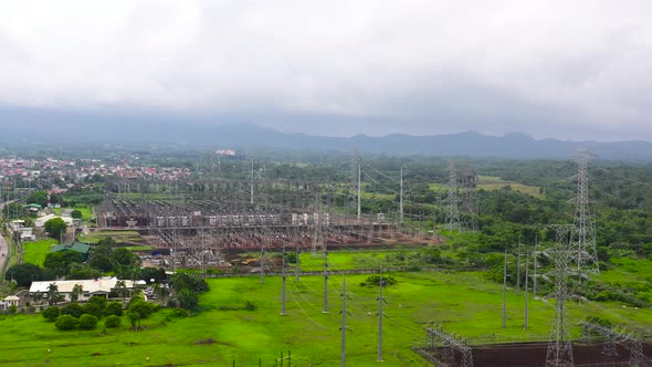 Electrical Substation, power Station, Aerial View