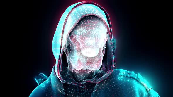 Digital Hacker With Hoodie And Futuristic Mask Hd