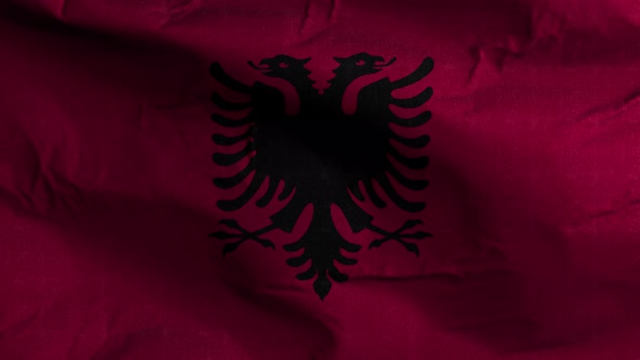 Albania Flag Textured Waving Background 4K