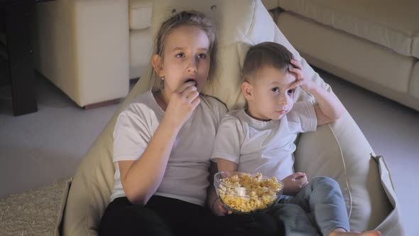 Cute Little Kids While Watching TV